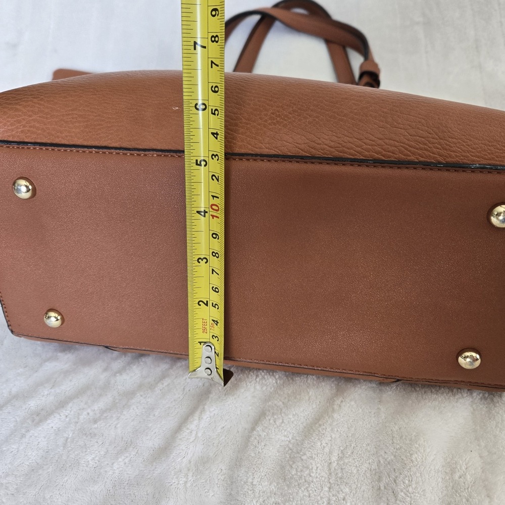 Boho Whipstitch Tassel Tote Camel‎ Pebbled Faux Leather Slouchy Western Chic Bag - Picture 12 of 16